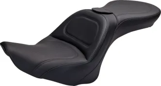 Saddlemen Explorer Ultimate Comfort Seat With Driver Backrest For Harley Davidson 2006-2009 FXST/B/S Standard & 2007-2017 FLSTS/B/S Fatboy Models (806-12-030)