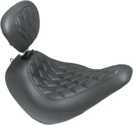 Mustang Wide Tripper Solo Seat With Driver Backrest For 2018-2025 Softail Low Rider S/ST & Sport Glide Models (83043)
