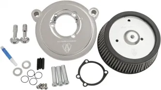 Arlen Ness Big Sucker Stage 1 Air Cleaner Kit With Chrome Backing Plate & Synthetic Filter For Harley Davidson 1993-1999 Dyna, Softail & Touring Models (50-516)