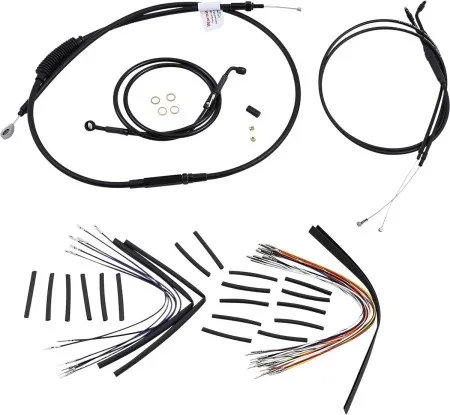Burly Brand 12 Inch T-Bar Cable/Line Kit in Black Finish For 2004-2006 XL Sportster (B30-1136)