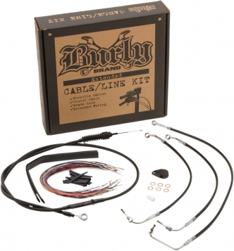 Burly Brand 15 Inch Apehanger Cable/Line Kit in Black Finish For 2017-2020 FLHX Without ABS Models (B30-1237)