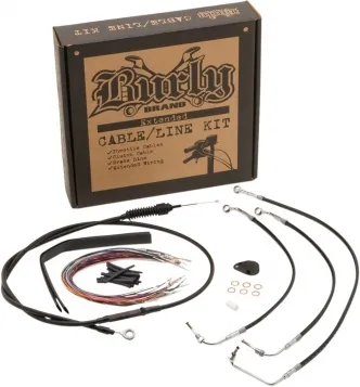 Burly Brand 15 Inch Apehanger Cable/Line Kit in Black Finish For 2017-2020 FLHX Without ABS Models (B30-1237)