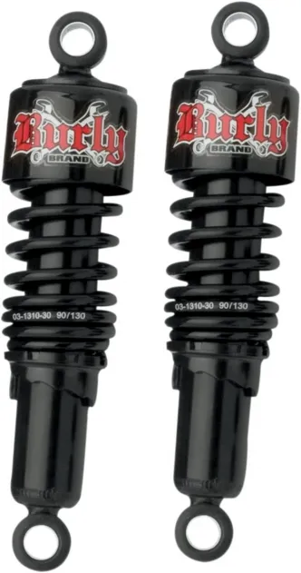 Burly Brand 10.5 Inch Slammer Shocks Set in Black Finish For 1980-2021 FLT/Touring Models (B28-1203B)