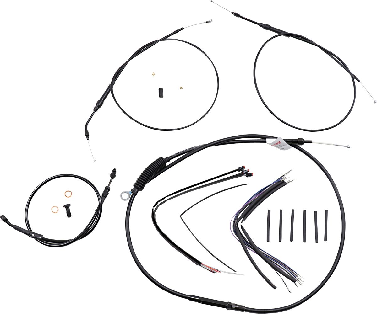 Burly Brand 14 Inch TBar Cable/Line Kit in Black Finish For 20142020