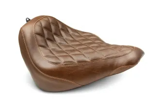Mustang Wide Tripper Brown Diamond Stitch Solo Seat For Harley Davidson 2018-2023 Softail Street Bob Models (83032)