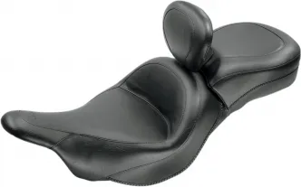 Mustang Standard Original Touring One-Piece Seat With Driver Backrest For Kawasaki Vulcan Motorcycles (79631)