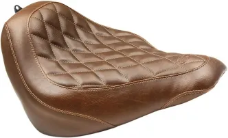 Mustang Wide Tripper Brown Diamond Stitch Solo Seat For Harley Davidson 2018-2021 Softail Slim Models (83053)