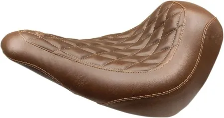 Mustang Wide Tripper Diamond Stitch Solo Seat in Brown For 2018-2025 Softail Sport Glide/Low Rider/S Models (83041)