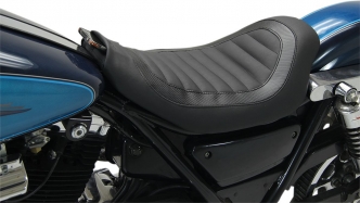 Mustang 75445 Fastback One-Piece 2-Up Motorcycle Seat for Harley-Davidson FXR 1982-2000 Black 