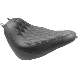 Mustang Wide Tripper Diamond Stitch Solo Seat in Black For 2018-2023 Softail Deluxe/Heritage Classic Models (83008)