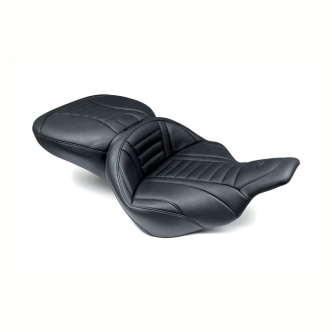 Mustang One-Piece Deluxe 2-Up Super Touring Seat in Black For 1997-2007 FLHT, 1997-2007 FLTR Models (76739)
