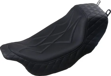 Mustang Revere Journey Diamond Stitch Solo Seat in Black For 2008-2025 Touring Models (excl. 23-25 VVT Models) (75130)