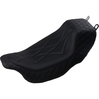 Mustang Revere Journey Diamond Stitch Solo Seat in Black For 2008-2023 Touring Models (75130)