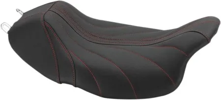 Mustang Revere Journey Gravity Red Stitching Solo Seat in Black For 2008-2025 Touring Models (excl. 23-25 VVT Models) (75059AB)