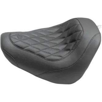 Mustang Wide Tripper Diamond Stitch Solo Seat in Black For 2018-2023  Softail Fat Bob Models (83017)