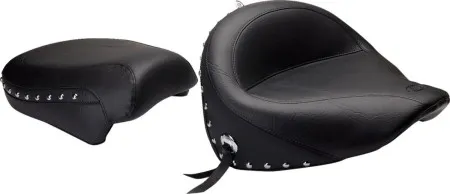 Mustang Wide Two-Piece Studded Touring Seat For Yamaha V-Star Motorcycles (75910)