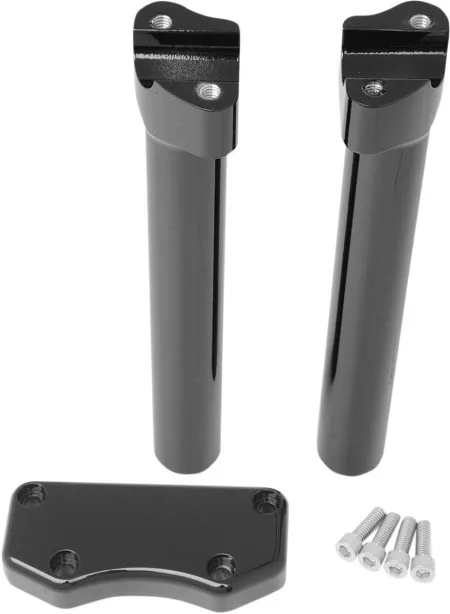 Drag Specialties 10 Inch Tall Buffalo Risers With Top Clamp In Black For 1 Inch Handlebars (0602-0597)