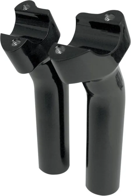 Drag Specialties 5.5 Inch Tall Buffalo Risers With 1 Inch Pullback In Gloss Black For 1 Inch Handlebars (0602-0352)