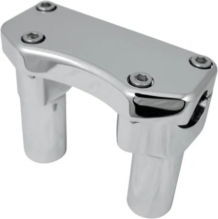 Drag Specialties 3 Inch Tall Buffalo Risers With Top Clamp In Chrome For 1 Inch Handlebars (0602-0586)