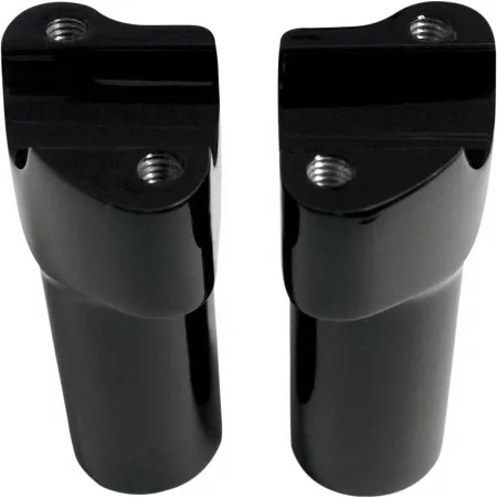 Drag Specialties 4 Inch Tall Buffalo Risers With Top Clamp In Black For 1 Inch Handlebars (0602-0589)