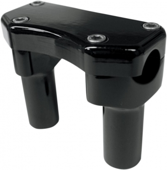 Drag Specialties 3 Inch Tall Buffalo Risers With Top Clamp In Black For 1 Inch Handlebars (0602-0587)