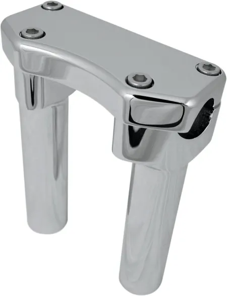 Drag Specialties 6 Inch Tall Buffalo Risers With Top Clamp In Chrome For 1 Inch Handlebars (0602-0592)