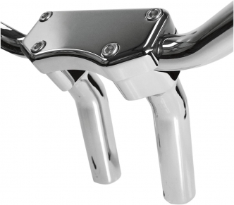 Drag Specialties 5.5 Inch Tall Buffalo Risers With Top Clamp In Chrome With 1 1/2 Inch Pullback (0602-0590)