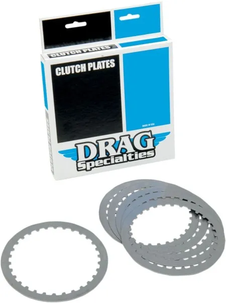 Drag Specialties Steel Clutch Plate Set For 1990-1997 HD Big Twin, Sportster And Buell Models (11310430)