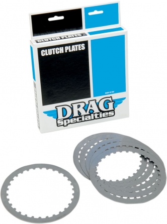 Drag Specialties Steel Clutch Plate Set For 1990-1997 HD Big Twin, Sportster And Buell Models (11310430)