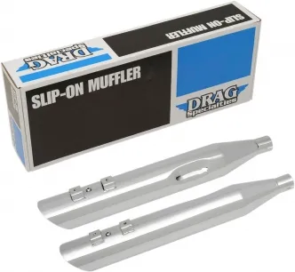 Drag Specialties 4 Inch Slashdown Slip-On Mufflers In Chrome For Harley Davidson 1995-2016 Touring Models (H00965)