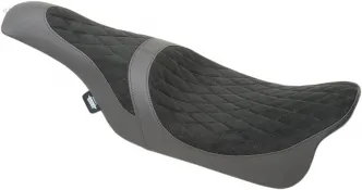 Drag Specialties Cabalero Faux Suede Diamond Stitched Seat In Black For Harley Davidson 2008-2023 Touring Models (0801-1038)