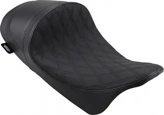 Drag Specialties Vinyl Diamond Solo Seat in Black For 2008-2023 Road King, Electra/Street/Road Glide Models (0801-1252)