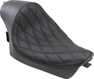 Drag Specialties Cafe-Style Double Diamond Stitched Solo Seat In Black For Harley Davidson 2010-2022 Sportster Models (0804-0674)