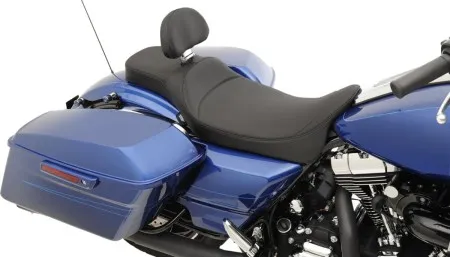 Drag Specialties Predator 2-Up Seat Extended Reach in Black For 2008-2023 FLHT/FLHR/FLTR/FLHX Models (0801-1005)