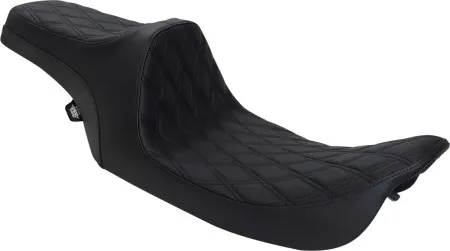 Drag Specialties Predator III Double Diamond Black Stitched Seat For Harley Davidson 1999-2007 FLHR Road King & 2006-2007 FLHX Street Glide Models (0801-1129)