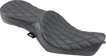 Drag Specialties Low Profile Double Diamond Stitched Seat In Black For Harley Davidson 2010-2022 Sportster Models (0804-0605)