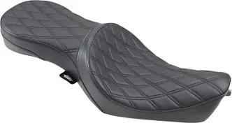 Drag Specialties Low Profile Double Diamond Stitched Seat In Black For Harley Davidson 2010-2022 Sportster Models (0804-0605)
