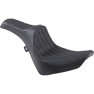 Drag Specialties Double Diamond Stitch Predator III 2-Up Seat in Black For 2018-2023 Softail Models (0802-1145)