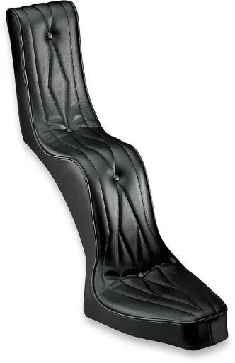 Drag Specialties Vinyl Queen Rear 2-Up Seat in Black (DS-907200)