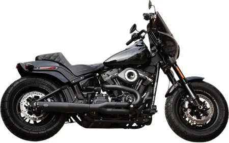 S&S Cycle SuperStreet 2 Into 1 Exhaust System In Black Finish For Harley Davidson 2018-2024 Softail Models (550-0788)