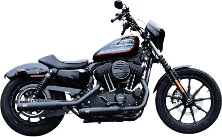 S&S Cycle Grand National EC Euro 4 Slip On Mufflers in Black Finish For 2014-2022 Sportster Models (550-1001)