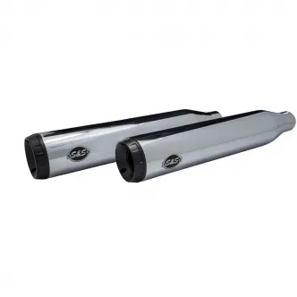 S&S Cycle Grand National EC Euro 4 Slip On Mufflers in Chrome Finish For 2014-2022 Sportster Models (550-1002)