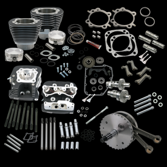 S&S 124 Inch Hot Set Up Kit With S&S Cylinder Heads in Wrinkle Black Finish For 1999-2006 Non-Balanced Big Twin Models (Except 2006 Dyna) (900-0564)