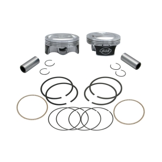 S&S 96 Inch To 103 Inch Big Bore Pop-Up Piston Kit +.005 Inch Size For 2007-2017 96 Inch Twin Cam (106-0433)
