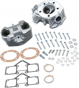 S&S Cycle Super Stock 3.625 Bore Band Style Dual Plug Cylinder Head Kit In Natural Aluminium Finish For Harley Davidson 1979-1984 Big Twin Models (90-1488)