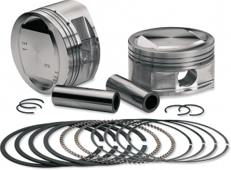 S&S +.005 Inch Size Big Bore Piston For 1999-2006 88 Inch Twin Cam With 4-1/2 Inch Stroker Flywheels, 1999-2006 TCA/B With 106 Inch Hot Set-Up Kit (92-1214)