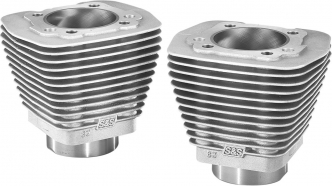 S&S Cycle 3-1/2 Inch Bore Cylinders In Natural Finish For Harley Davidson 1984-1999 Big Twin Models With Stock, S&S Performance Or Super Stock Heads (91-7210)