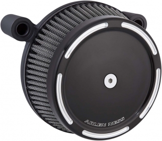 Arlen Ness Slot Track Stage 1 Big Sucker Air Cleaner Kit In Black With Synthetic Air Filter For Harley Davidson 2008-2016 Touring & 2016-2017 Softail Models (50-835)