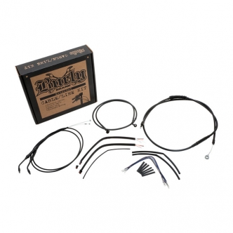 Burly Brand 12 Inch Apehanger Cable/Line Kit in Black Finish For 1997-2003 XL Sportster Models (B30-1006)