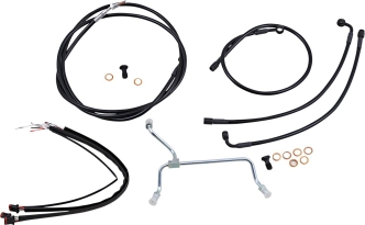 Burly Brand 13 Inch Apehanger Cable/Line Kit in Black Finish For 2014-2015 FLHX, FLHT/C/U Non ABS Models (B30-1113)